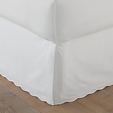 Stone Cottage Solid Scallop Tailored Bedskirt in White. View a larger version of this product image.