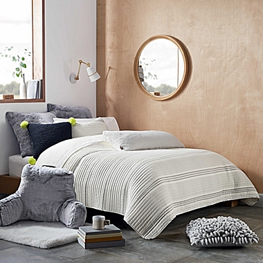 UGG&reg; Devon Stripe 3-Piece Full/Queen Quilt Set in Seal. View a larger version of this product image.
