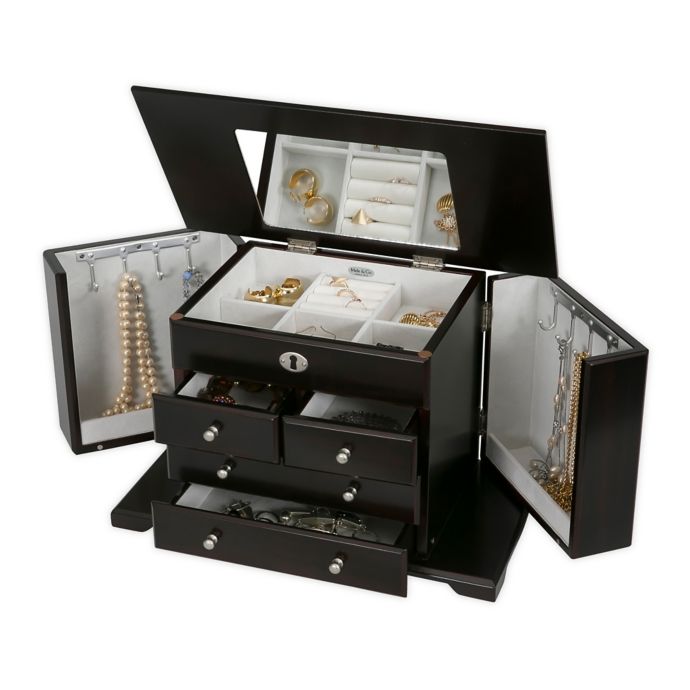 Mele & Co. Ellington Wooden Jewelry Box In Mahogany Bed