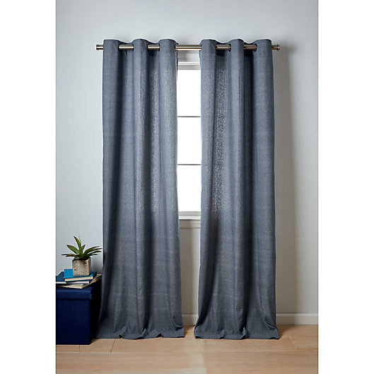 Alternate image 1 for Wamsutta® Collective Windsor 2-Pack Light Filtering Contrast Stitch Curtain Panels