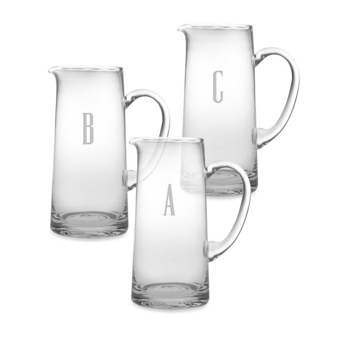 Susquehanna Glass Monogrammed Block Letter Pitcher Bed Bath and