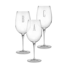 Susquehanna Glass Monogrammed Block Letter Wine Glasses (Set of 4)
