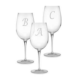 Susquehanna Glass Monogrammed Script Letter Wine Glasses (Set of 4)