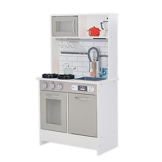 Alternate image 1 for Teamson™ Kids Valencia Wooden Classic Play Kitchen in Grey