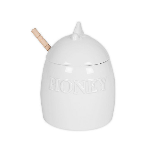 Alternate image 1 for Everyday White® by Fitz and Floyd® 2-Piece Honey Pot with Dipper