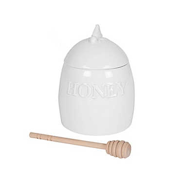 Everyday White&reg; by Fitz and Floyd&reg; 2-Piece Honey Pot with Dipper. View a larger version of this product image.