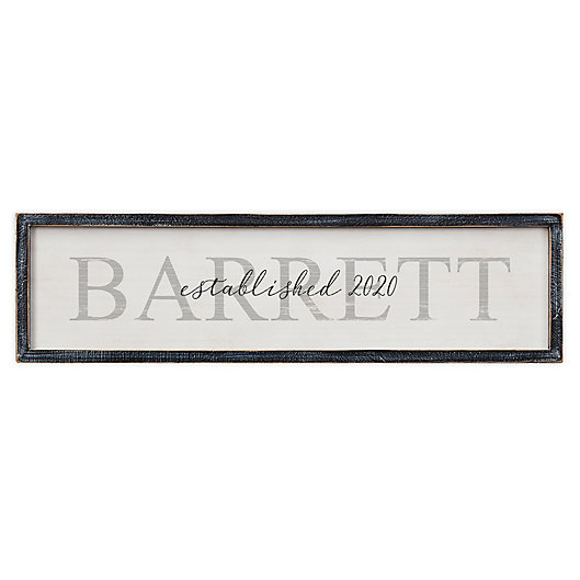 Alternate image 1 for Family Name 30-Inch x 8-Inch Personalized Long Blackwashed Barnwood Frame Wall Art