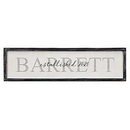 Family Name 30-Inch x 8-Inch Personalized Long Blackwashed Barnwood Frame Wall Art