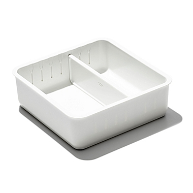 OXO&reg; Good Grips Square Adjustable Drawer Bin in White. View a larger version of this product image.