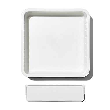 OXO&reg; Good Grips Square Adjustable Drawer Bin in White. View a larger version of this product image.