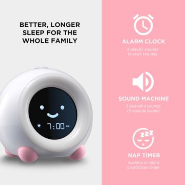LittleHippo MELLA Ready to Rise Children's Sleep Trainer Alarm Clock in Pink. View a larger version of this product image.