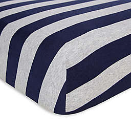 Burt's Bees Baby® Bee Essentials Wide Stripe Organic Cotton Fitted Crib Sheet in Blueberry