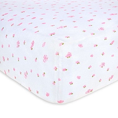 Burt&#39;s Bees Baby&reg; Butterfly Garden Organic Cotton Fitted Crib Sheet in Blossom. View a larger version of this product image.