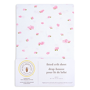 Burt&#39;s Bees Baby&reg; Butterfly Garden Organic Cotton Fitted Crib Sheet in Blossom. View a larger version of this product image.