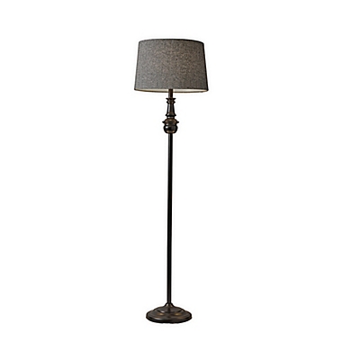 Adesso Charles Floor Lamp In Black With, Adesso Etagere Floor Lamp With Drawer