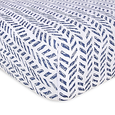 Burt&#39;s Bees Baby&reg; Guide the Way Organic Cotton Fitted Crib Sheet in Indigo. View a larger version of this product image.