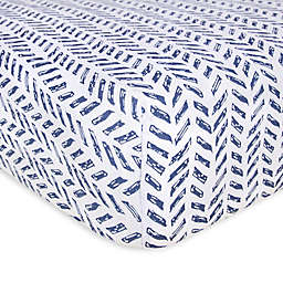 Burt's Bees Baby® Guide the Way Organic Cotton Fitted Crib Sheet in Indigo