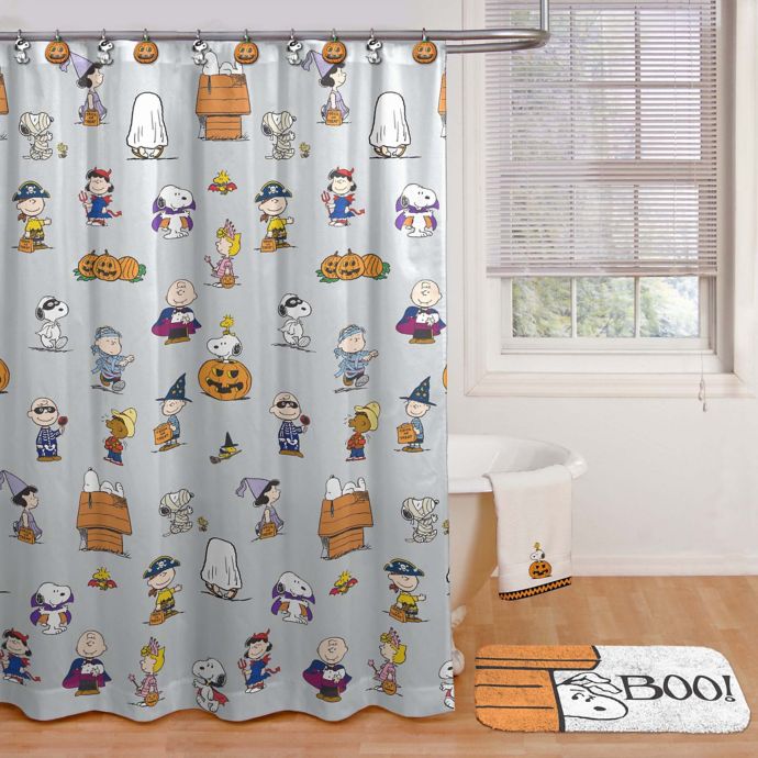 Peanuts Halloween 70 Inch X 72 Inch Shower Curtain With Hooks In Grey Bed Bath Beyond