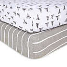 Alternate image 0 for Burt&#39;s Bees Baby&reg; Pine Forest Organic Cotton Fitted Crib Sheets in Heather Grey (Set of 2)