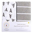Alternate image 1 for Burt&#39;s Bees Baby&reg; Pine Forest Organic Cotton Fitted Crib Sheets in Heather Grey (Set of 2)