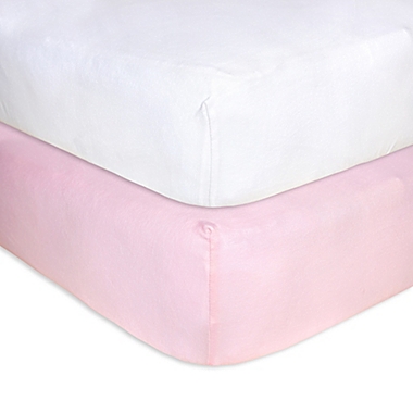 Burt&#39;s Bees Baby&reg; 2-Pack Organic Cotton Crib Sheet in Blossom &amp; White. View a larger version of this product image.