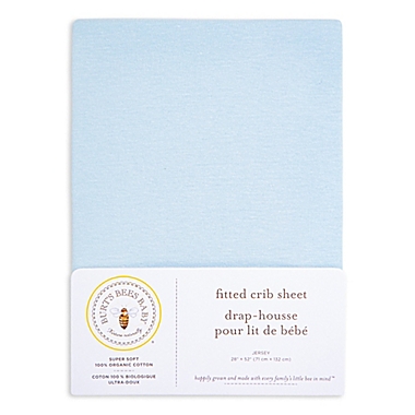 Burt&#39;s Bees Baby&reg; Organic Cotton Jersey Fitted Crib Sheet in Sky. View a larger version of this product image.