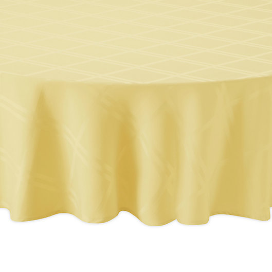 Alternate image 1 for Wamsutta® Solid 90-Inch Round Tablecloth in Canary