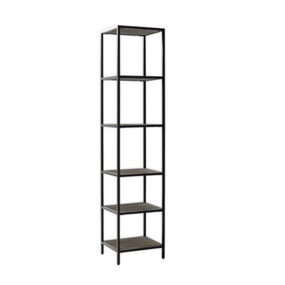 narrow shelving unit white