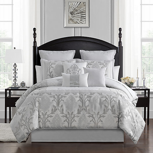 Alternate image 1 for Marquis® by Waterford Verina 7-Piece King Comforter Set in Silver