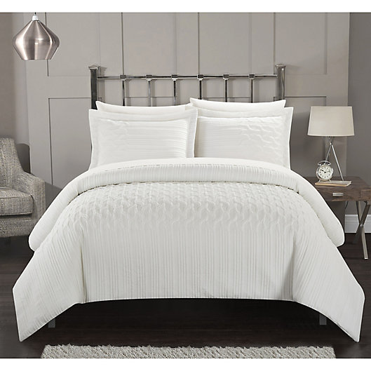 Alternate image 1 for Chic Home Jazmaine 3-Piece Queen Comforter Set in White