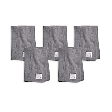 Burt&#39;s Bees Baby&reg; 5-Pack Organic Cotton Burp Cloths in Heather Grey. View a larger version of this product image.