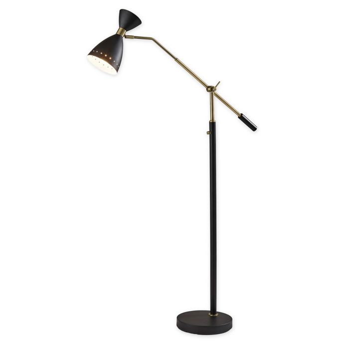 Adesso® Oscar Adjustable Floor Lamp in Black | Bed Bath & Beyond