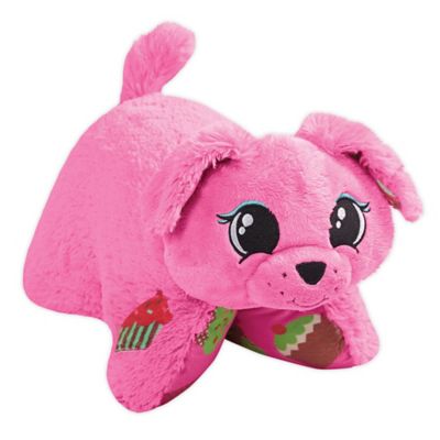 stuffed pink dog