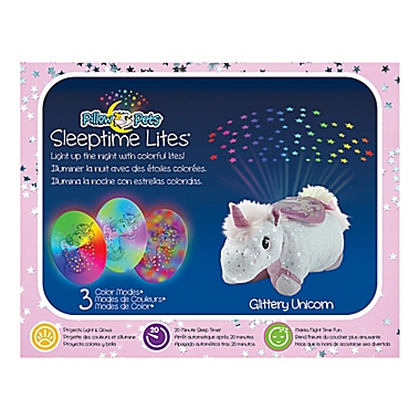 Pillow Pet&reg; Signature Glittery Unicorn Sleeptime Lite Pillow Pet. View a larger version of this product image.