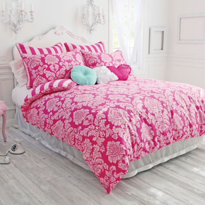 Wake Up Frankie Damsel In Damask Reversible Comforter Set Bed