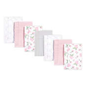 Hudson Baby&reg; 7-Pack Rose Flannel Burp Cloths in Pink/White