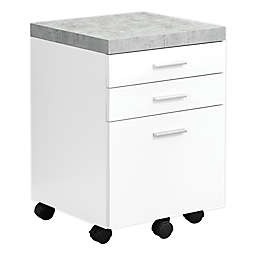 Monarch Specialties 3-Drawer Filing Cabinet with Casters in White
