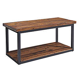 Claremont 40-Inch Rustic Wood Bench in Dark Brown