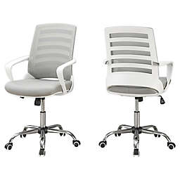 Monarch Specialties Mesh Multi Position Office Chair in White/Grey
