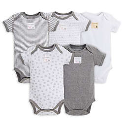 Burt's Bees Baby® 5-Pack Organic Cotton Short Sleeve Bodysuit in Mixed Grey