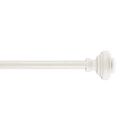 Cambria® Classic Doorknob 72 to 120-Inch Single Curtain Rod Set in Satin White