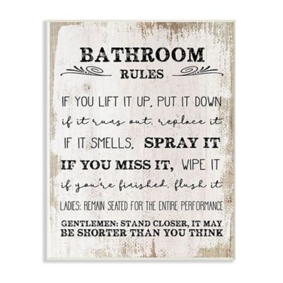 &quot;Bathroom Rules&quot; Wall Art Collection