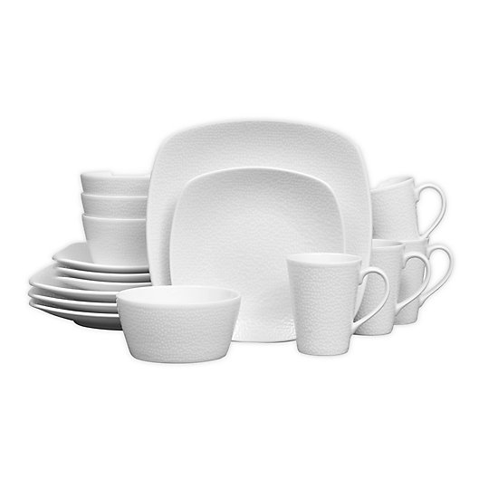 Alternate image 1 for Noritake® White on White Snow Square 16-Piece Dinnerware Set