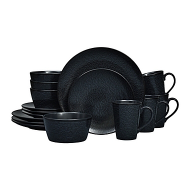 Noritake&reg; Black on Black Snow Coupe16-Piece Dinnerware Set. View a larger version of this product image.