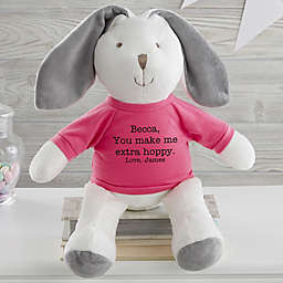 Write Your Own Personalized Plush Bunny in White