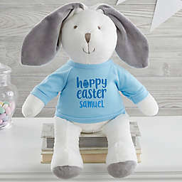 Hoppy Easter 16" Personalized Plush Bunny in Blue & White