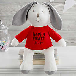 Hoppy Easter 16" Personalized Plush Bunny in Red & White