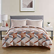 VCNY Home Kasper 4-Piece Twin/Twin XL Comforter and Sheet Set in Peach/White