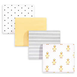 Hudson Baby® 4-Pack Duck Flannel Receiving Blanket in Yellow