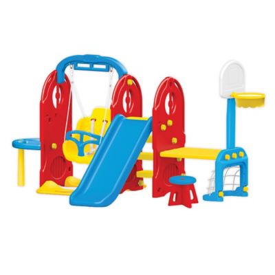 7-in-1 Backyard Playground in Red